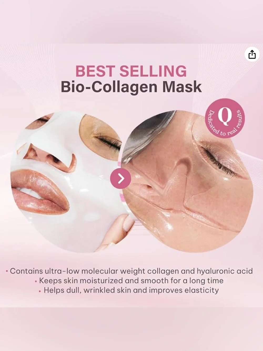Collagen Glow Up Mask - Pink (4 Pack)